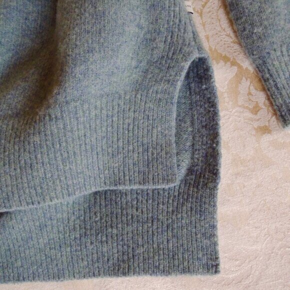 Olive Blue Unbalanced Crew Neck Wool Blend Sweater M/L - Picture 7 of 10